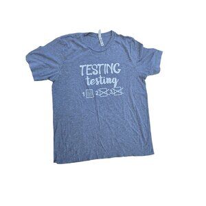 Testing Graphic Heather Blue Unisex T-Shirt XL By Bella+Canvas